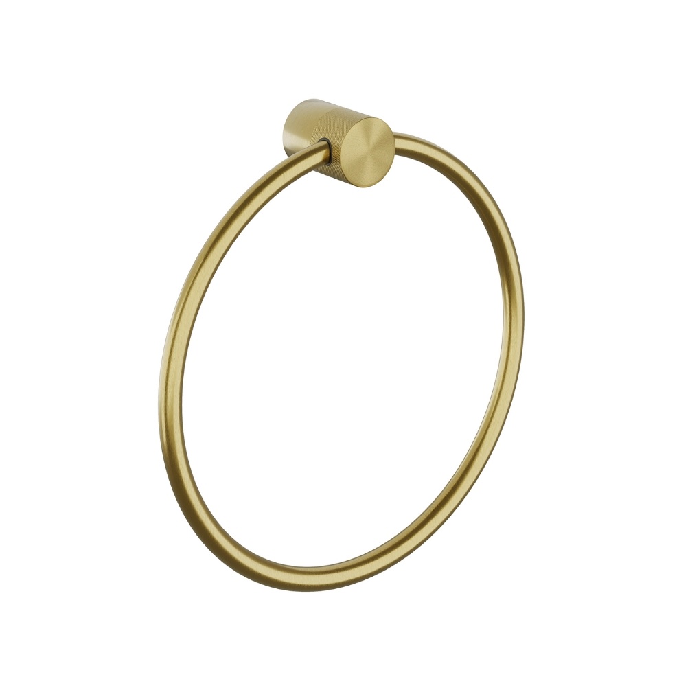 Product cutout image of the hib. Zepto Brushed Brass Towel Ring